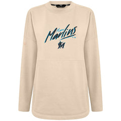 Miami Marlins Levelwear Women's Oversized Beaudry Sizzle Top Khaki