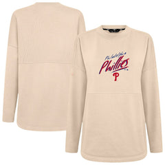 Philadelphia Phillies Levelwear Women's Oversized Beaudry Sizzle Top Khaki