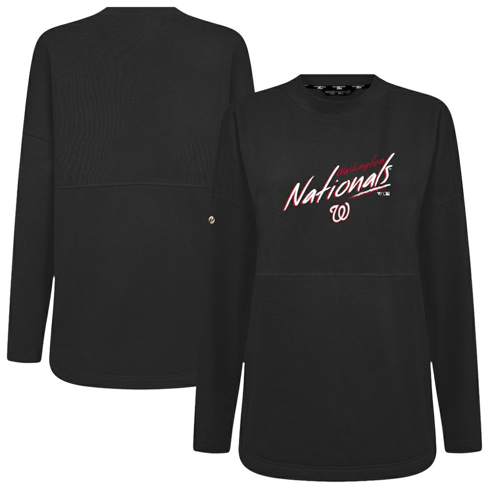 Washington Nationals Levelwear Women's Oversized Beaudry Sizzle Top Black