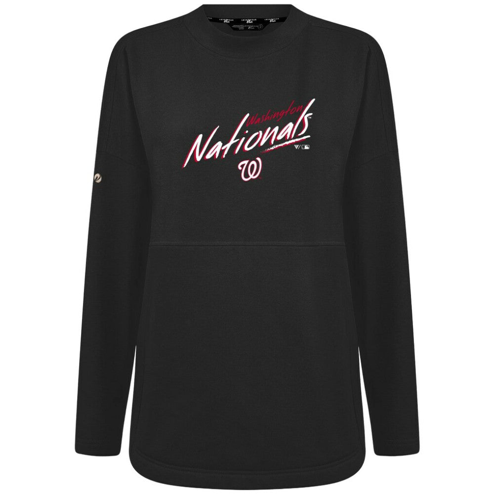 Washington Nationals Levelwear Women's Oversized Beaudry Sizzle Top Black