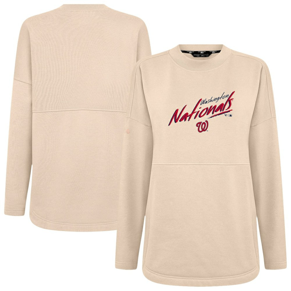 Washington Nationals Levelwear Women's Oversized Beaudry Sizzle Top Khaki