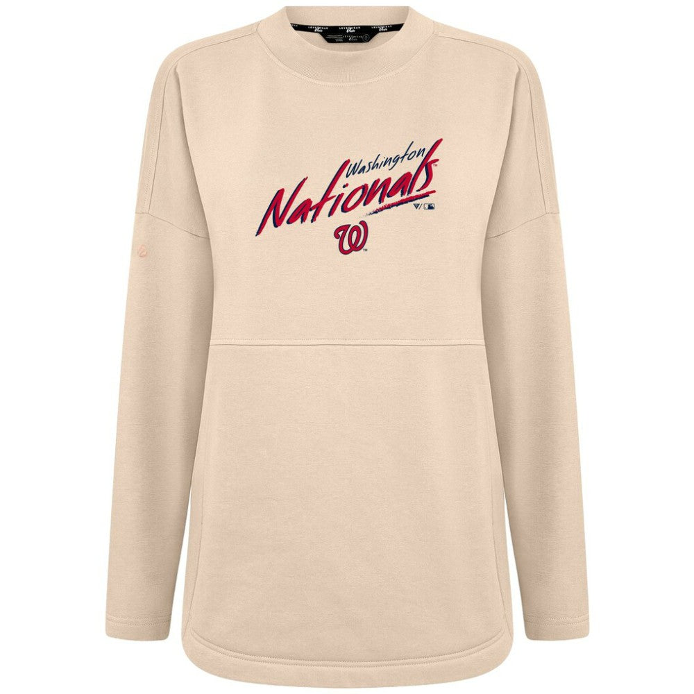 Washington Nationals Levelwear Women's Oversized Beaudry Sizzle Top Khaki