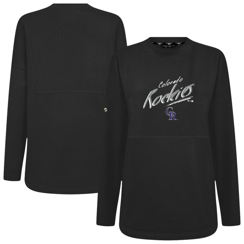 Colorado Rockies Levelwear Women's Oversized Beaudry Sizzle Top Black