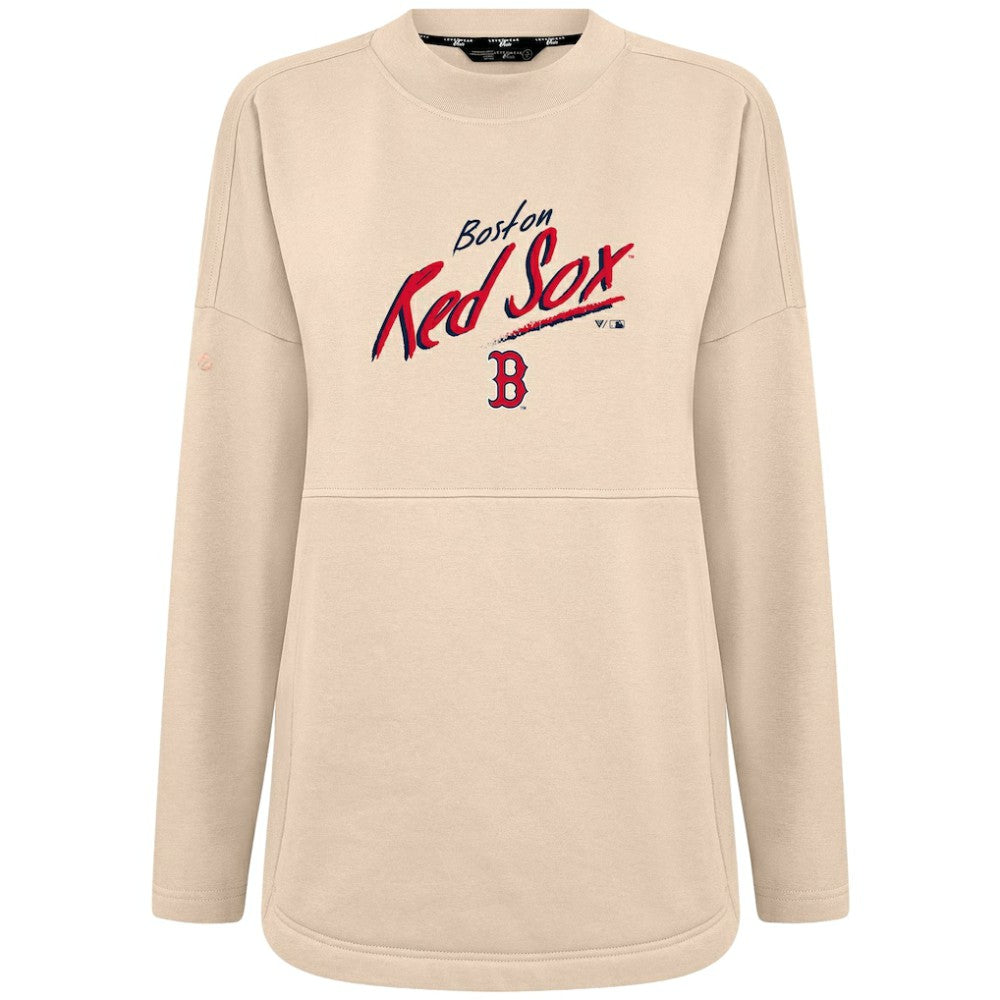 Boston Red Sox Levelwear Women's Oversized Beaudry Sizzle Top Khaki