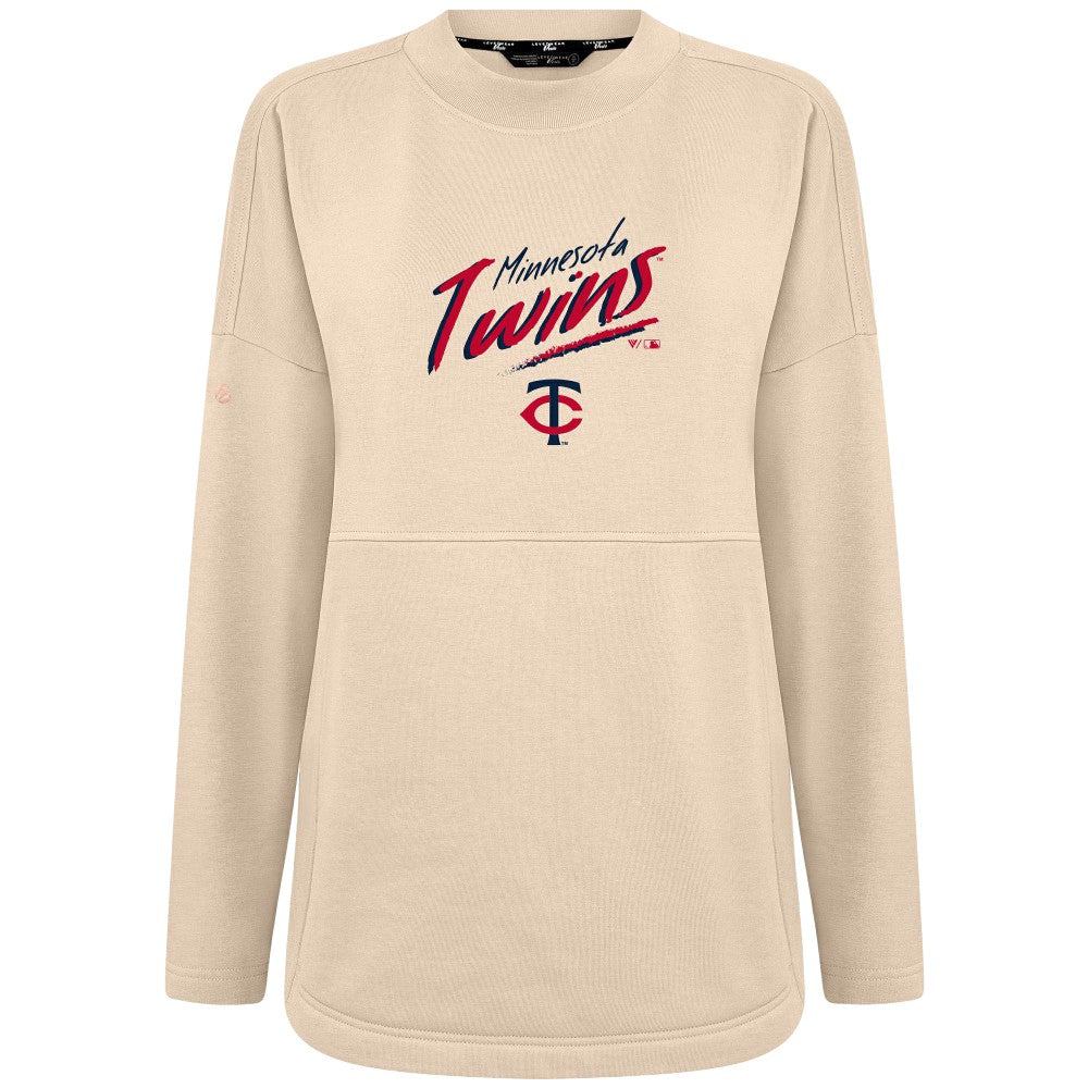 Minnesota Twins Levelwear Women's Oversized Beaudry Sizzle Top Khaki