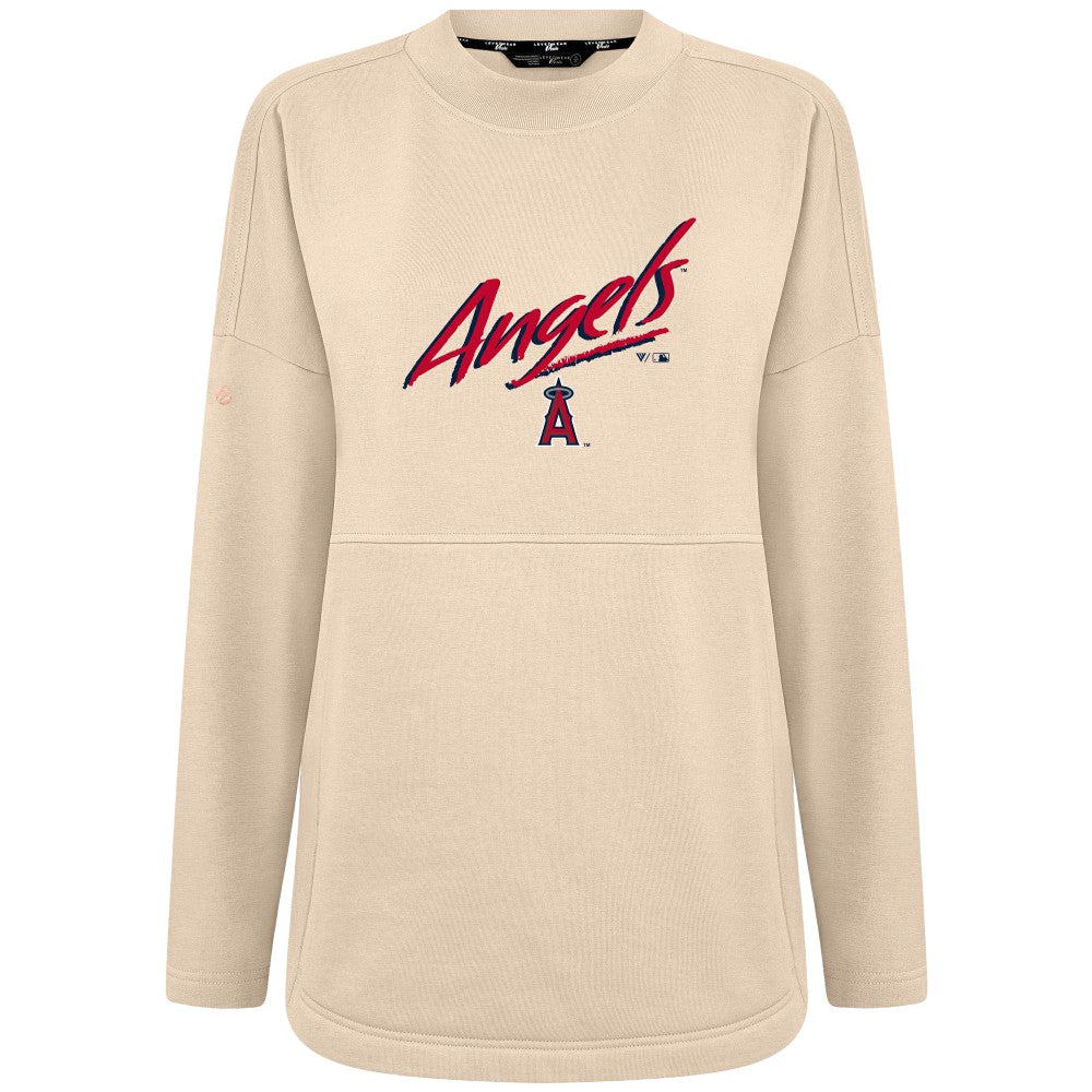 Los Angeles Angels Levelwear Women's Oversized Beaudry Sizzle Top Khaki