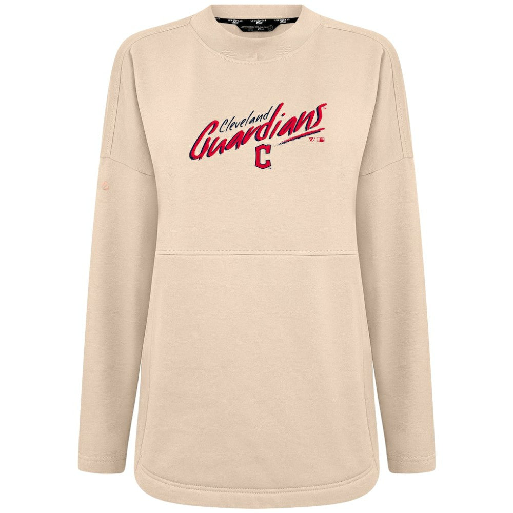 Cleveland Guardians Levelwear Women's Oversized Beaudry Sizzle Top Khaki