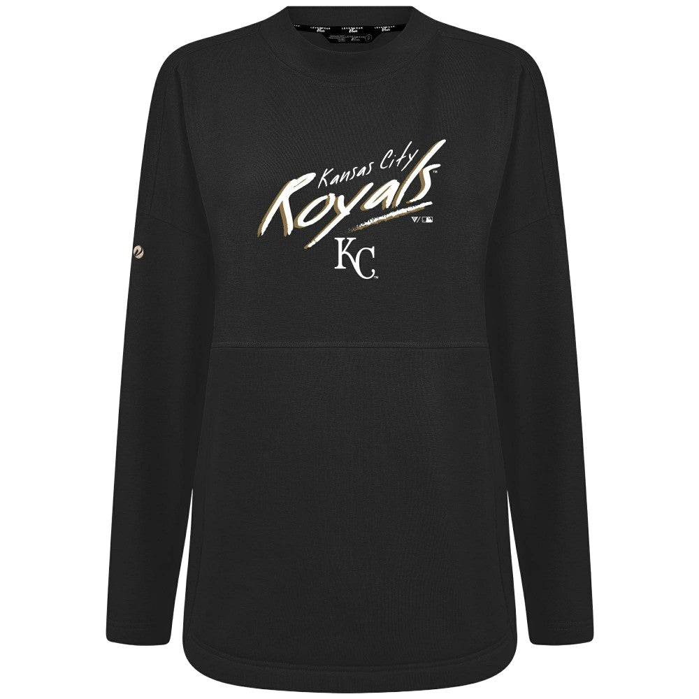 Kansas City Royals Levelwear Women's Oversized Beaudry Sizzle Top Black