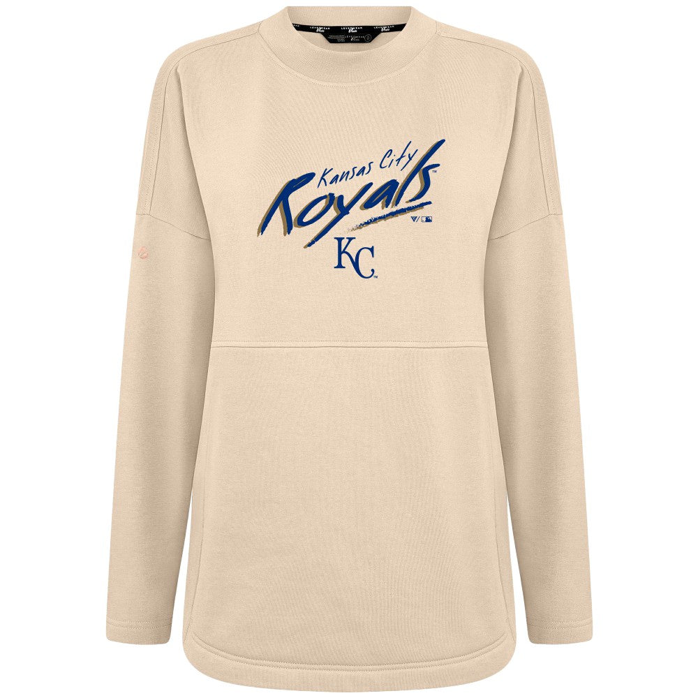 Kansas City Royals Levelwear Women's Oversized Beaudry Sizzle Top Khaki