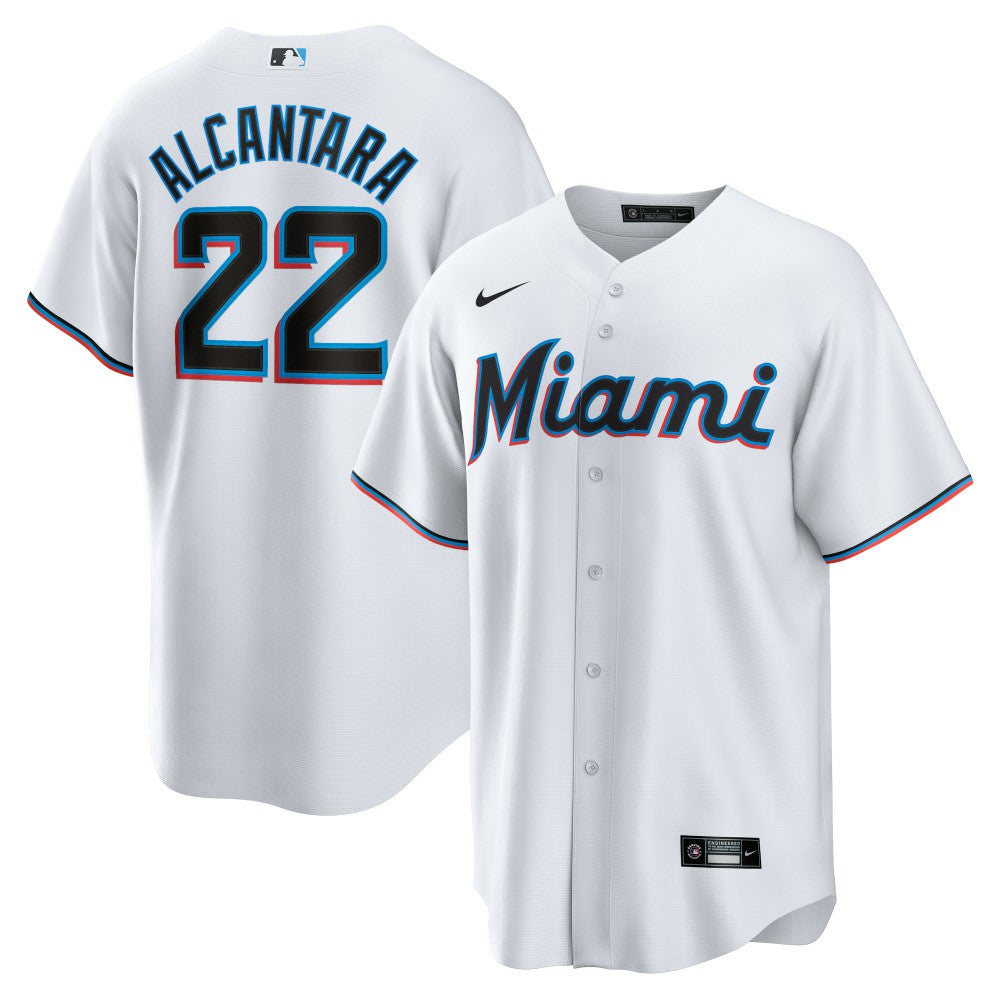 Sandy Alcantara Miami Marlins  Youth Home Replica Jersey White