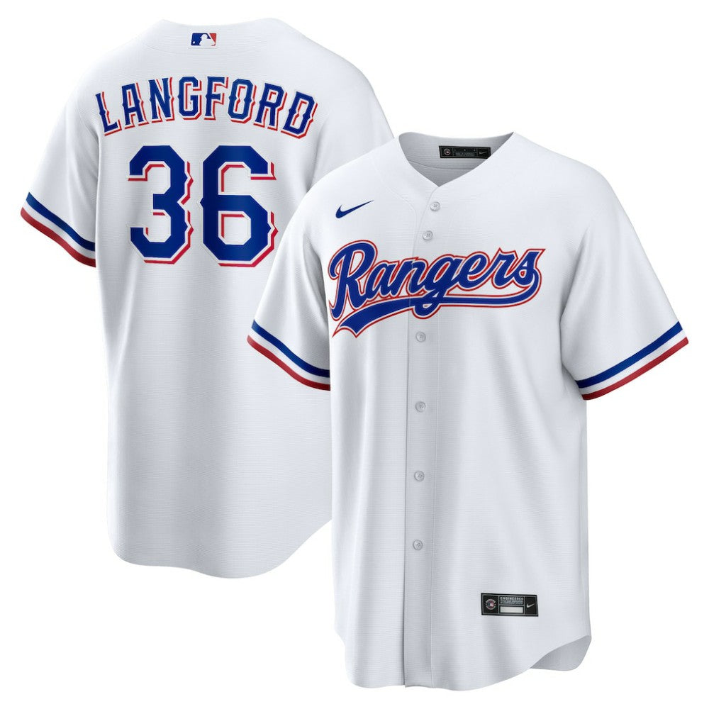 Wyatt Langford Texas Rangers  Youth Home Replica Jersey White