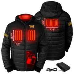 Washington Commanders ActionHeat 5V Battery Heated Full-Zip Hoodie Puffer Jacket - Black online