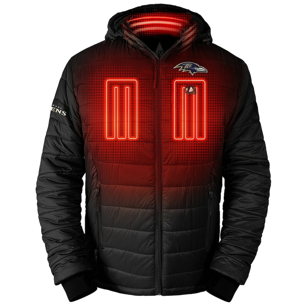 Baltimore Ravens ActionHeat 5V Battery Heated Full-Zip Hoodie Puffer Jacket - Black discount