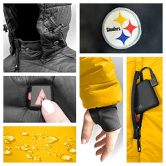 Pittsburgh Steelers ActionHeat 5V Battery Heated Colorblock Full-Zip Puffer Jacket - Black/Gold sale