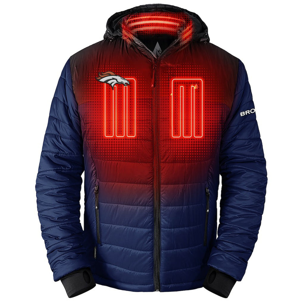 Denver Broncos ActionHeat 5V Battery Heated Colorblock Full-Zip Puffer Jacket - Black/Navy outlet