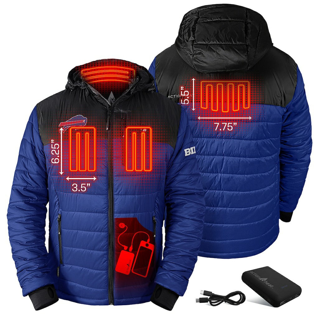 Buffalo Bills ActionHeat 5V Battery Heated Colorblock Full-Zip Puffer Jacket - Black/Royal discount