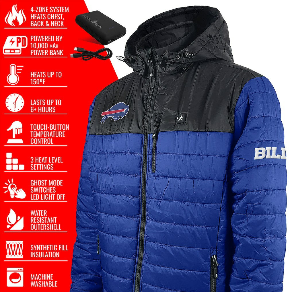 Buffalo Bills ActionHeat 5V Battery Heated Colorblock Full-Zip Puffer Jacket - Black/Royal discount