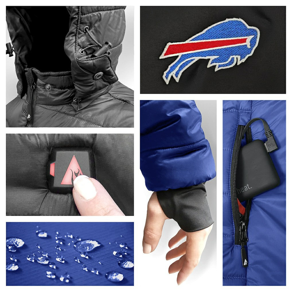 Buffalo Bills ActionHeat 5V Battery Heated Colorblock Full-Zip Puffer Jacket - Black/Royal discount