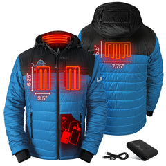 Detroit Lions ActionHeat 5V Battery Heated Colorblock Full-Zip Puffer Jacket - Black/Blue outlet