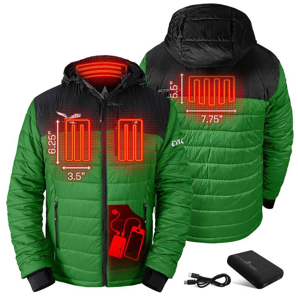 Philadelphia Eagles ActionHeat 5V Battery Heated Colorblock Full-Zip Puffer Jacket - Black/Kelly Green on sale