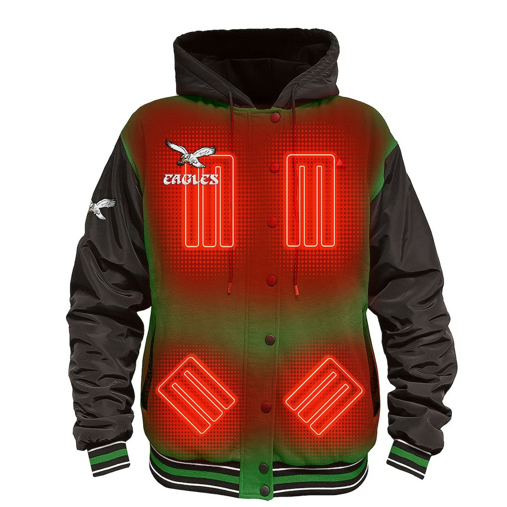 Philadelphia Eagles ActionHeat 5V Battery Heated Full-Snap Varsity Jacket - Kelly Green/Black online