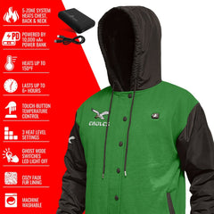 Philadelphia Eagles ActionHeat 5V Battery Heated Full-Snap Varsity Jacket - Kelly Green/Black online