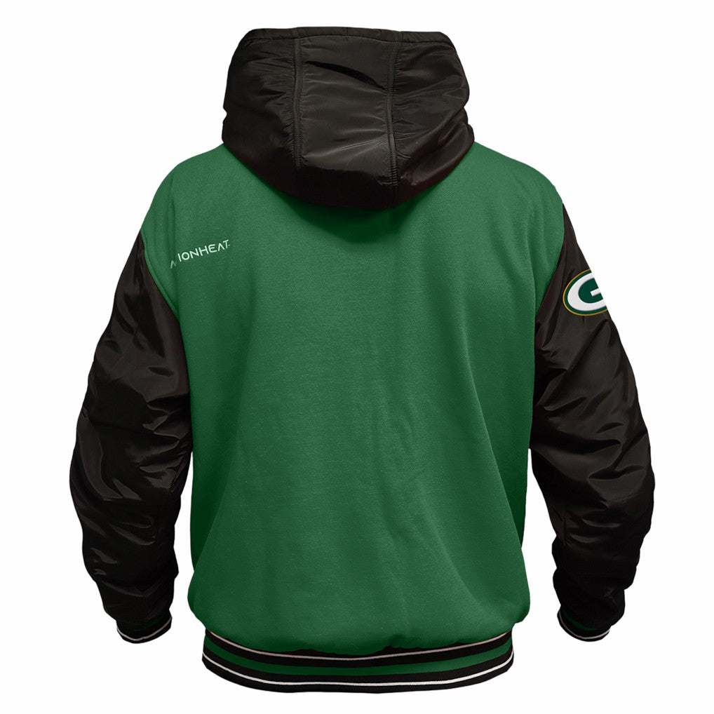Green Bay Packers ActionHeat 5V Battery Heated Full-Snap Varsity Jacket - Green/Black outlet