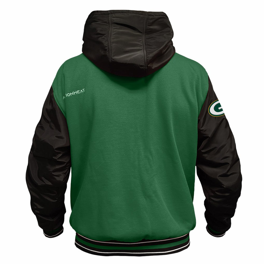 Green Bay Packers ActionHeat 5V Battery Heated Full-Snap Varsity Jacket - Green/Black outlet
