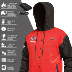 Kansas City Chiefs ActionHeat 5V Battery Heated Full-Snap Varsity Jacket - Red/Black sale