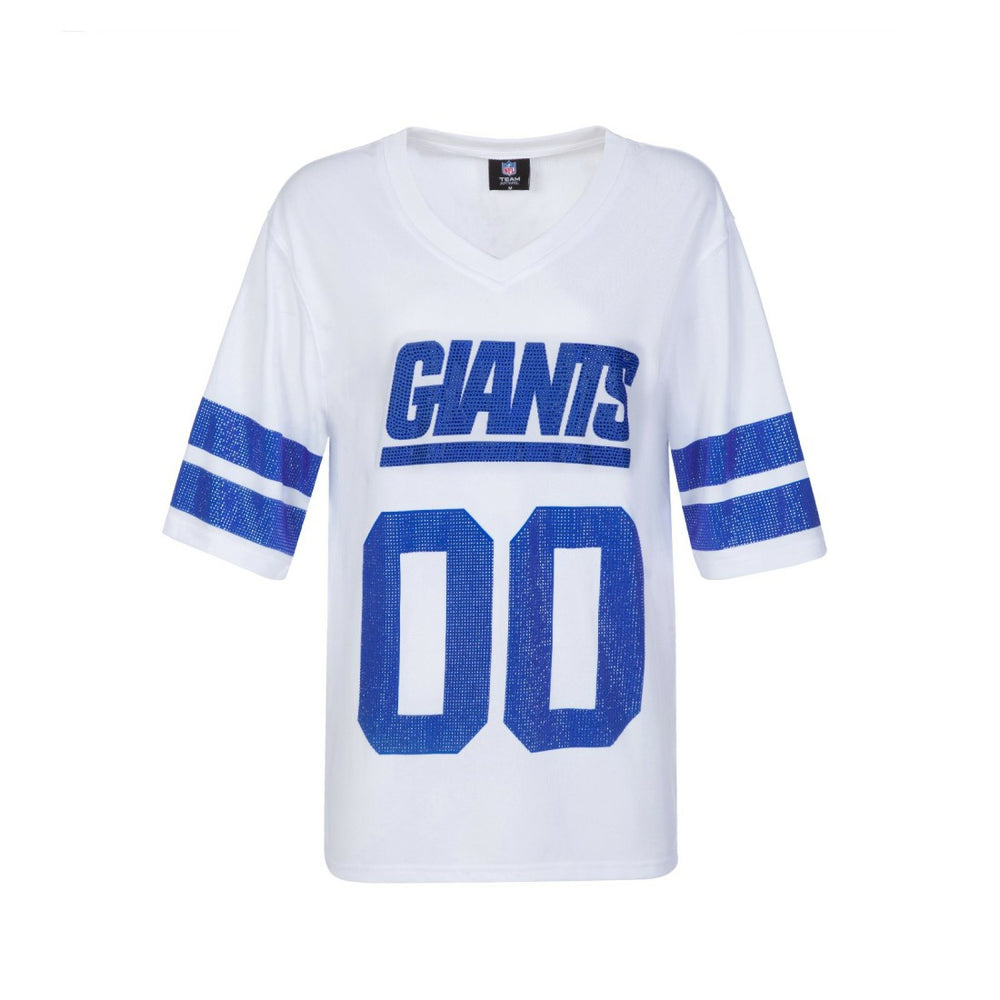 New York Giants Cuce Women's Rhinestone V-Neck Tunic - White sale