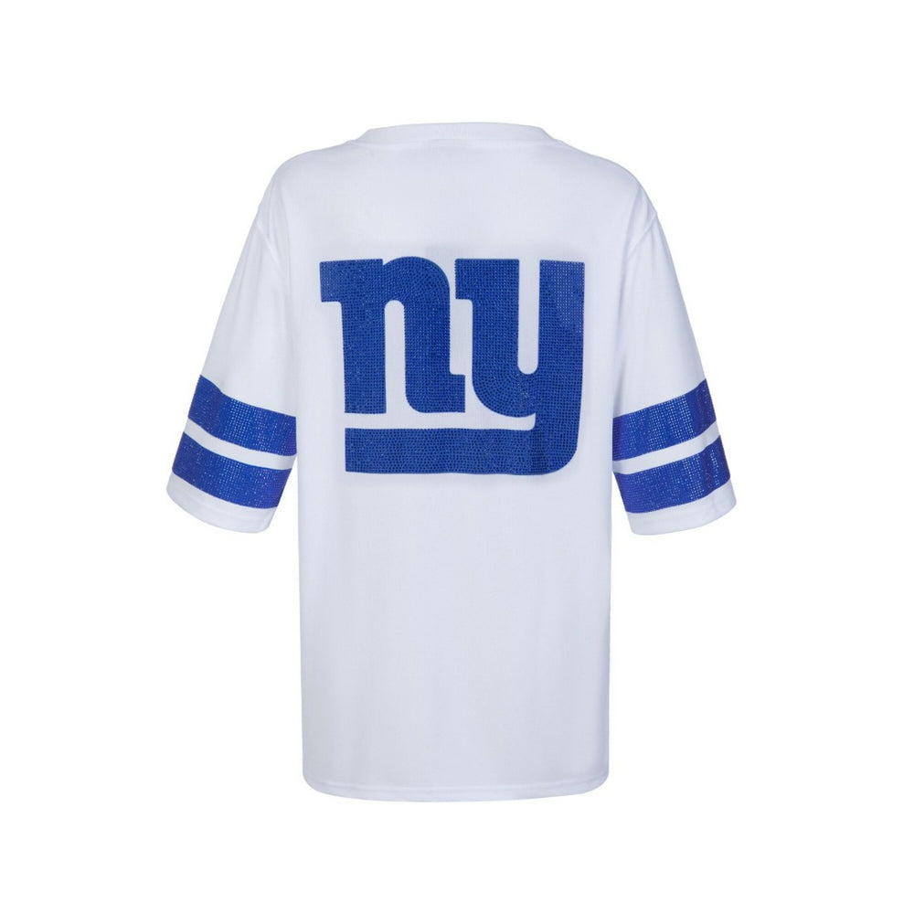 New York Giants Cuce Women's Rhinestone V-Neck Tunic - White sale