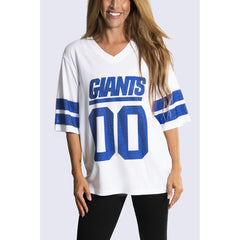 New York Giants Cuce Women's Rhinestone V-Neck Tunic - White sale