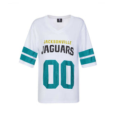 Jacksonville Jaguars Cuce Women's Rhinestone V-Neck Tunic - White sale