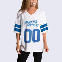 Carolina Panthers Cuce Women's Rhinestone V-Neck Tunic - White outlet