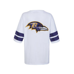 Baltimore Ravens Cuce Women's Rhinestone V-Neck Tunic - White for sale