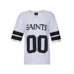 New Orleans Saints Cuce Women's Rhinestone V-Neck Tunic - White discount