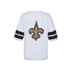 New Orleans Saints Cuce Women's Rhinestone V-Neck Tunic - White discount
