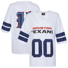 Houston Texans Cuce Women's Rhinestone V-Neck Tunic - White cheap