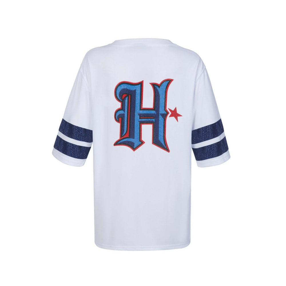 Houston Texans Cuce Women's Rhinestone V-Neck Tunic - White cheap