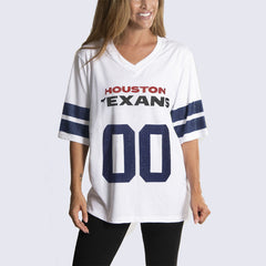 Houston Texans Cuce Women's Rhinestone V-Neck Tunic - White cheap