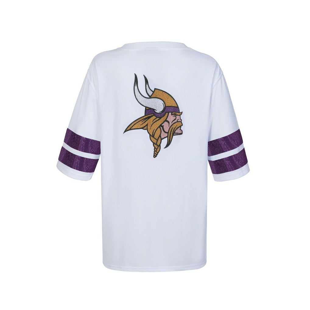 Minnesota Vikings Cuce Women's Rhinestone V-Neck Tunic - White outlet