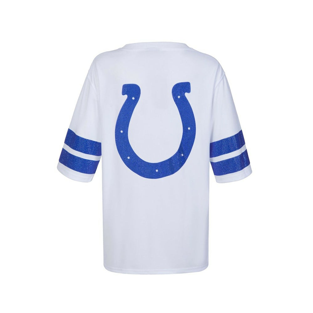 Indianapolis Colts Cuce Women's Rhinestone V-Neck Tunic - White for sale