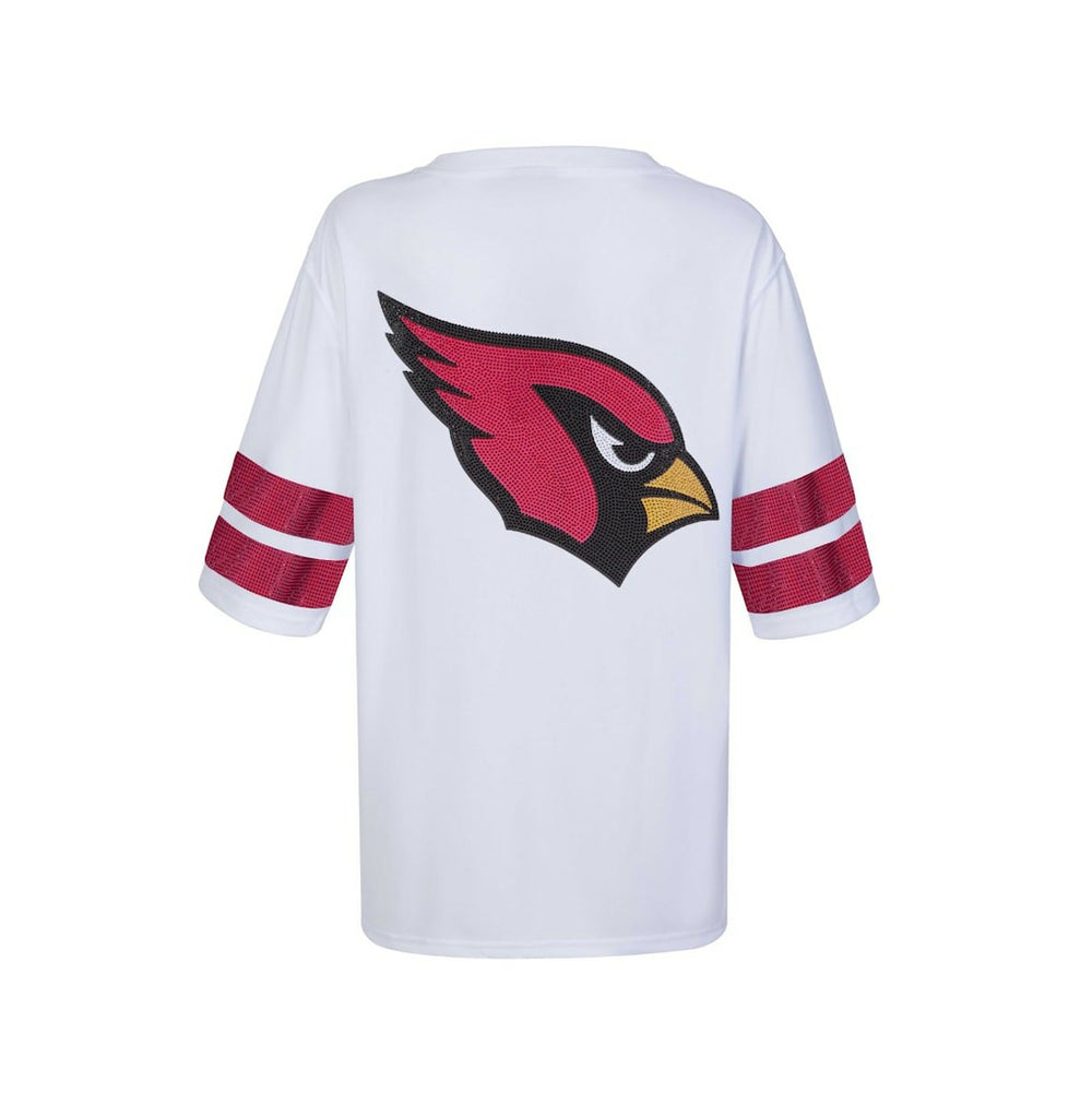 Arizona Cardinals Cuce Women's Rhinestone V-Neck Tunic - White discount