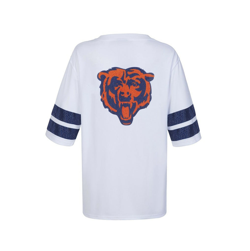 Chicago Bears Cuce Women's Rhinestone V-Neck Tunic - White discount