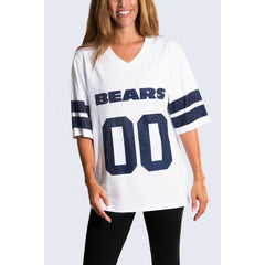 Chicago Bears Cuce Women's Rhinestone V-Neck Tunic - White discount
