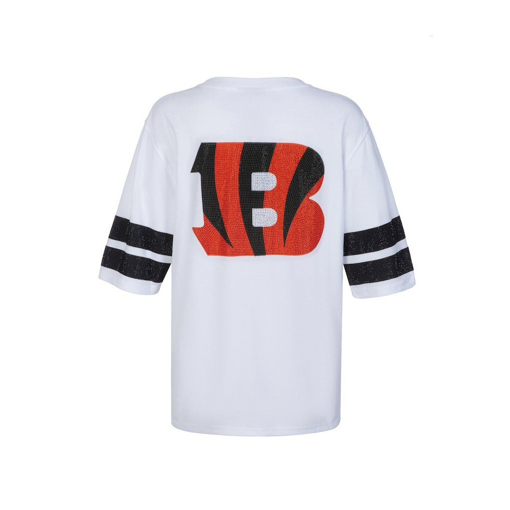 Cincinnati Bengals Cuce Women's Rhinestone V-Neck Tunic - White outlet