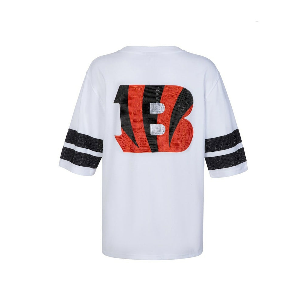 Cincinnati Bengals Cuce Women's Rhinestone V-Neck Tunic - White outlet