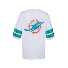 Miami Dolphins Cuce Women's Rhinestone V-Neck Tunic - White for sale
