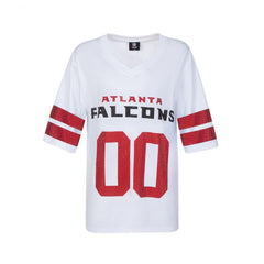 Atlanta Falcons Cuce Women's Rhinestone V-Neck Tunic - White on sale