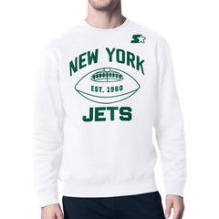 New York Jets Starter Green and White Forever Fleece Sweatshirt - White discount